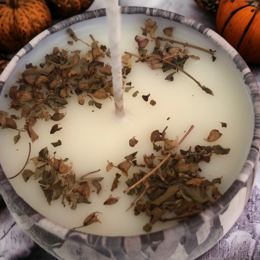 -HANDCRAFTED SOY CANDLE called HOLY PATCHOULI comes in a 4 OZ reusable tin.